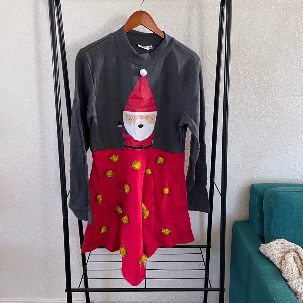 NWT Christmas Santa Mighty Fine 2XL Poms Dress Plus 2X XXL